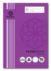 GRID BOOK OLYMPIC A4 10MM SQUARE G109 96PG   G49855