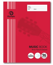 MUSIC BOOK OLYMPIC 9X7 8MM STAVE M2896 96PG   G49857