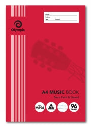 MUSIC BOOK OLYMPIC A4 8MM STAVE M896 96PG   G49858