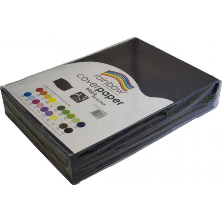 COVER PAPER RAINBOW A3 125GSM BLACK PK500   G49866