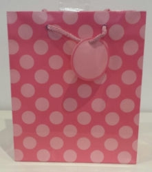 GIFT BAG OZCORP MEDIUM PINK SPOT   G50252