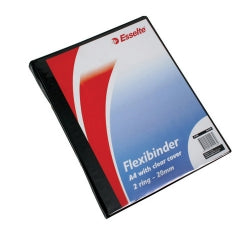 BINDER MARBIG A4 2R 20MM FLEXI W/CLEAR COVER BLACK   G51361