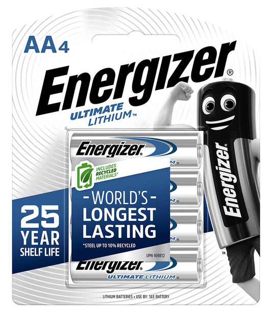 BATTERY ENERGIZER ULTIMATE LITHIUM L91 AA BP4   G51512