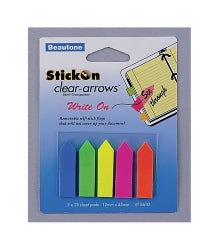 STICK ON ARROWS B/TONE 12X45 CLEAR ASST COLS   G52605