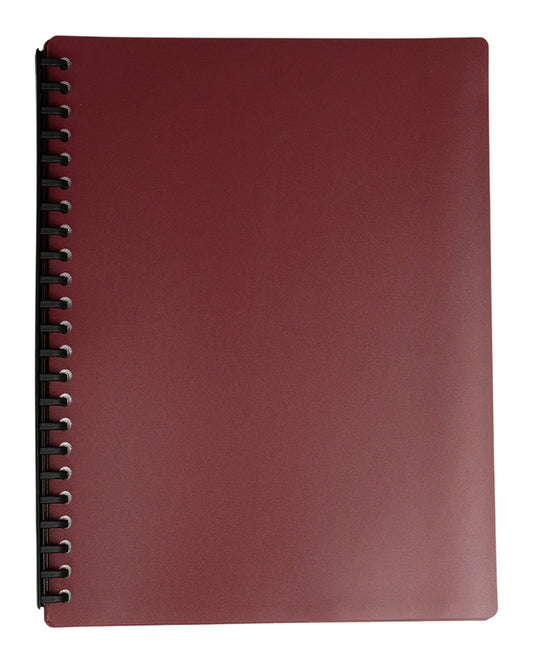 DISPLAY BOOK GNS A4 REFILLABLE BURGUNDY 20P   G53932