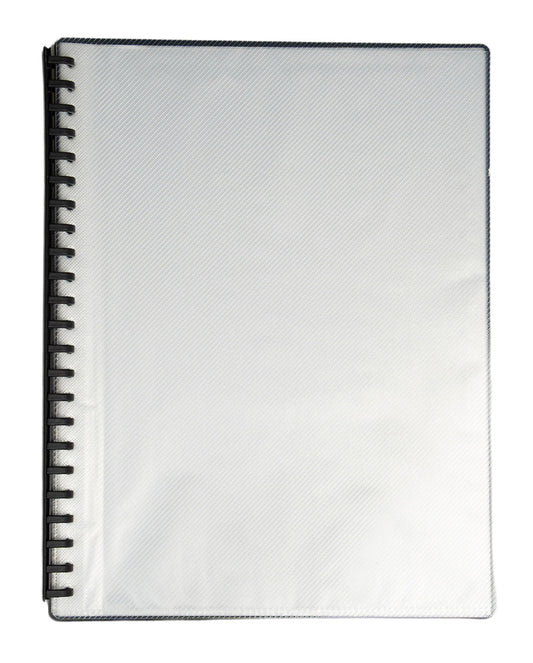 DISPLAY BOOK GNS A4 REFILLABLE CLEAR FRONT BLACK 20P   G53938