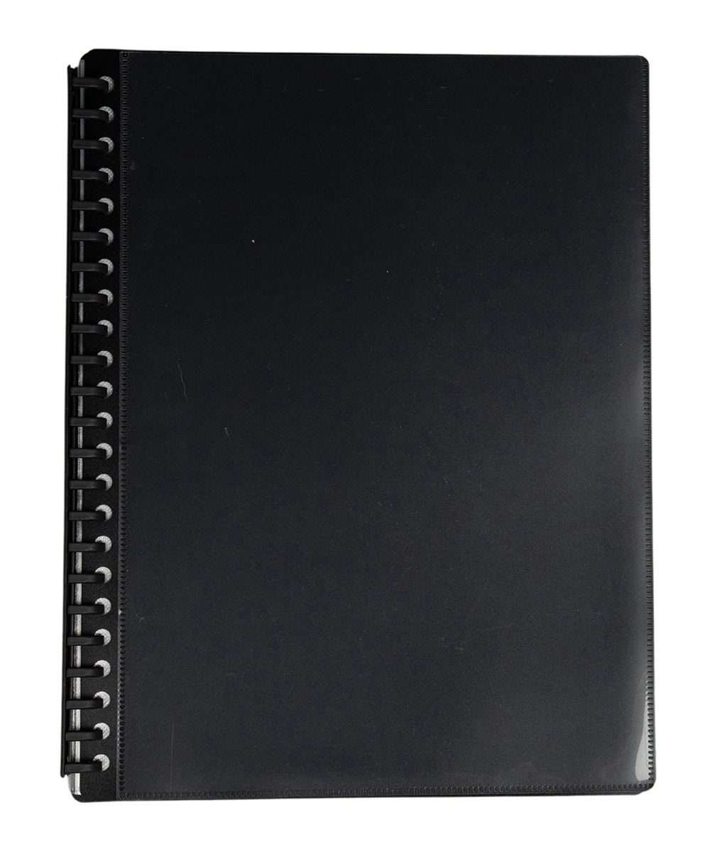 DISPLAY BOOK GNS A4 REFILLABLE INSERT CLEAR FRONT BLACK 20P   G53939