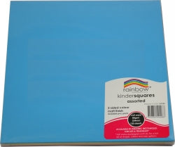 CRAFT PAPER RAINBOW SQUARES 120'S MATT D/SIDED 254MM   G53961