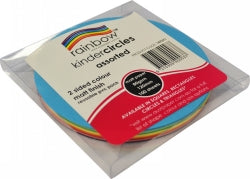 CRAFT PAPER RAINBOW CIRCLES 100'S MATT D/SIDED 120MM   G53968