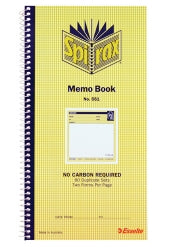 MEMO BOOK SPIRAX 551 DUP C/LESS 80PG   G54006