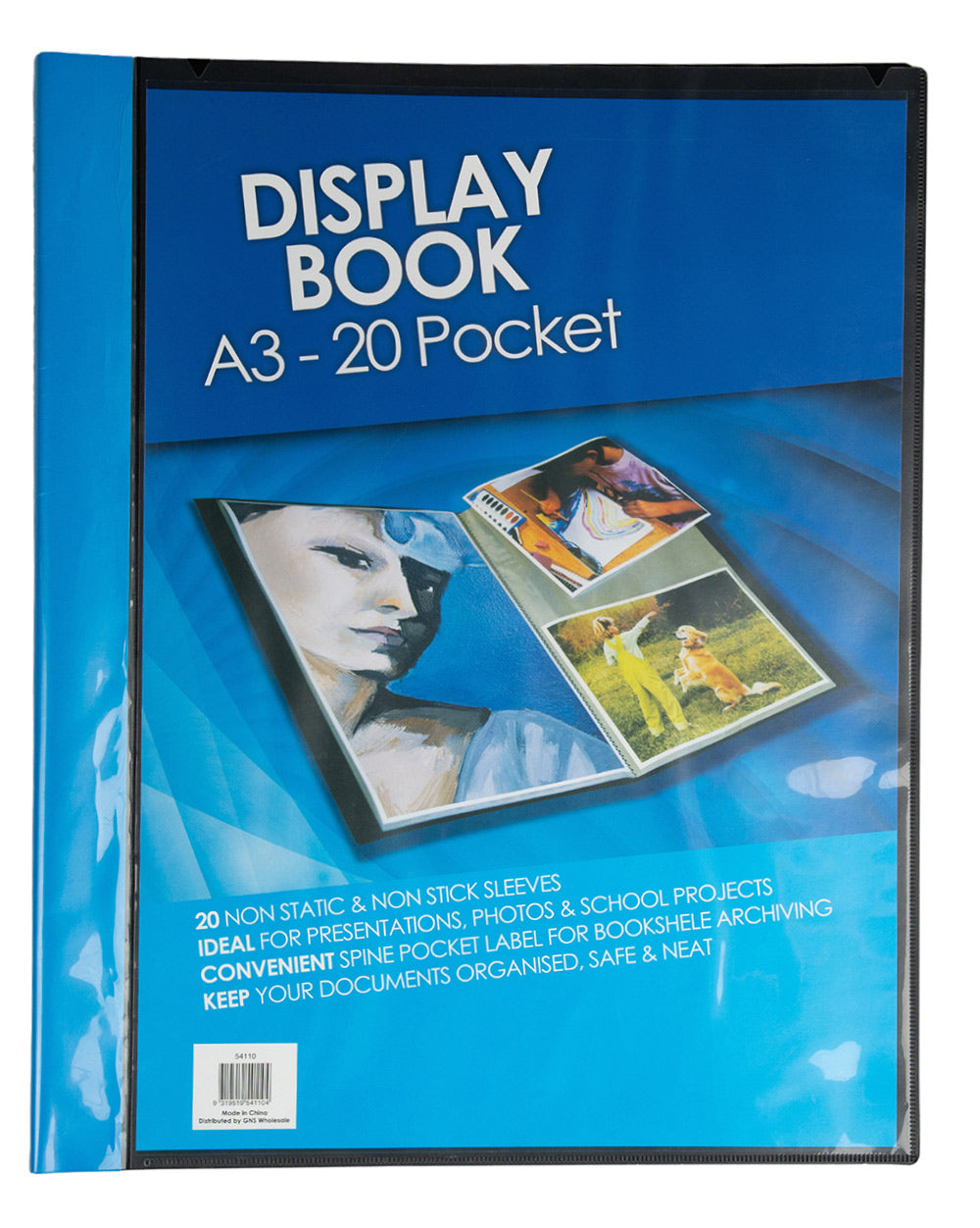 DISPLAY BOOK GNS A3 INSERT COVER BLACK 20P   G54110