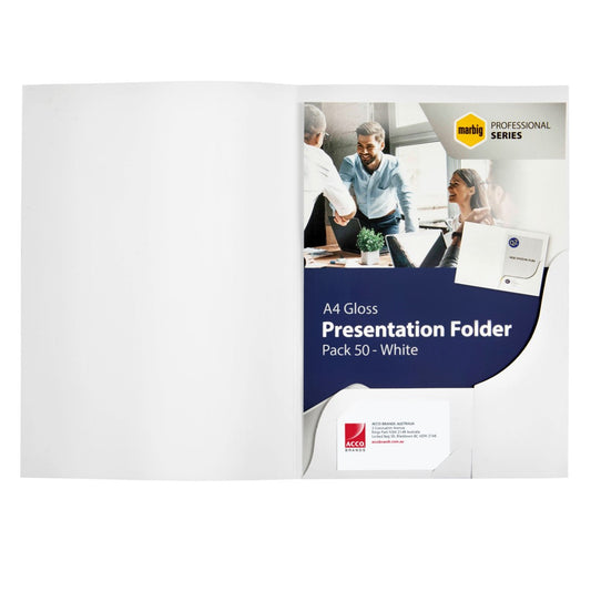 PRESENTATION FOLDER MARBIG A4 GLOSS BX50   G55066