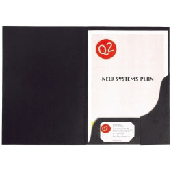 PRESENTATION FOLDER MARBIG LEATHERGRAIN A4 BLACK PK20   G55069