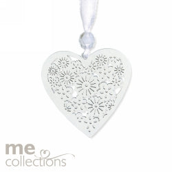 WEDDING CHARM ME FLORAL CARVED WOODEN HEART   G56701