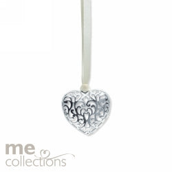 WEDDING CHARM ME DOUBLE SIDED HEART PENDANT SILVER   G56704