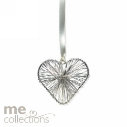 WEDDING CHARM ME INTRICATE WIRE HEART SILVER   G56708