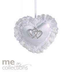 WEDDING CHARM ME PADDED HEART W/DIAMANTE CHARM WHITE   G56710