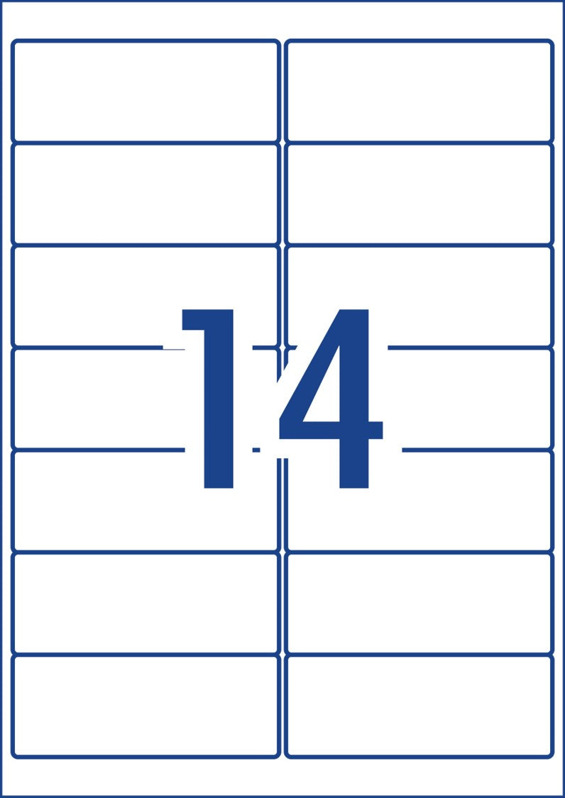ADDRESS LABEL AVERY 99.1 X 38.1MM WEATHERPROOF L7073 14UP WHITE 10 SHEE   G57793