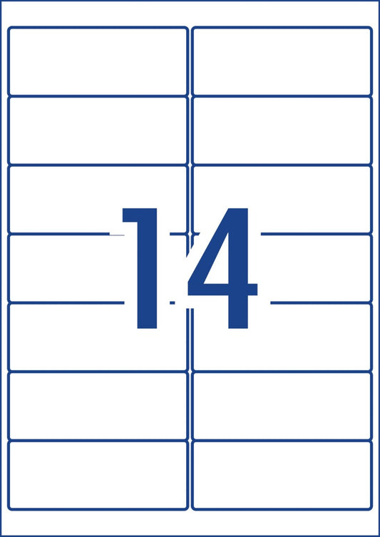 ADDRESS LABEL AVERY 99.1 X 38.1MM WEATHERPROOF L7073 14UP WHITE 10 SHEE   G57793