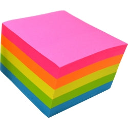 STICKY NOTES MY CRAFT RAINBOW 76X76MM FLURO ASST 500SHTS (MULTIPLE ORDER REQ 4)  G57977