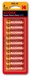 BATTERY KODAK AA SUPER HEAVY DUTY PK10   G58192