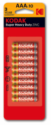 BATTERY KODAK AAA SUPER HEAVY DUTY PK10   G58193