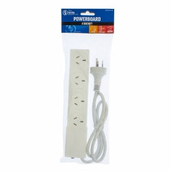 POWERBOARD THE BRUTE POWER CO. 4 SOCKET+ OVERLOAD PROTECTION WHITE   G58194