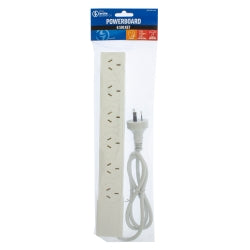 POWERBOARD THE BRUTE POWER CO. 6 SOCKET+ OVERLOAD PROTECTION WHITE   G58195