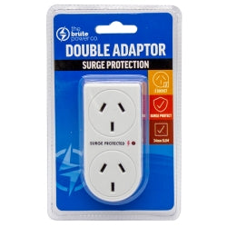 DOUBLE ADAPTOR THE BRUTE POWER CO. VETICAL + SURGE PROTECTION WHITE   G58197