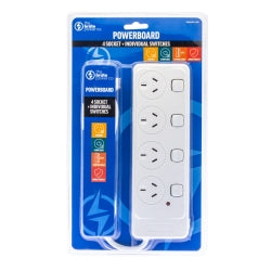 POWERBOARD THE BRUTE POWER CO. 4 SOCKET+ INDIVIDUAL SWITCH WHITE   G58201