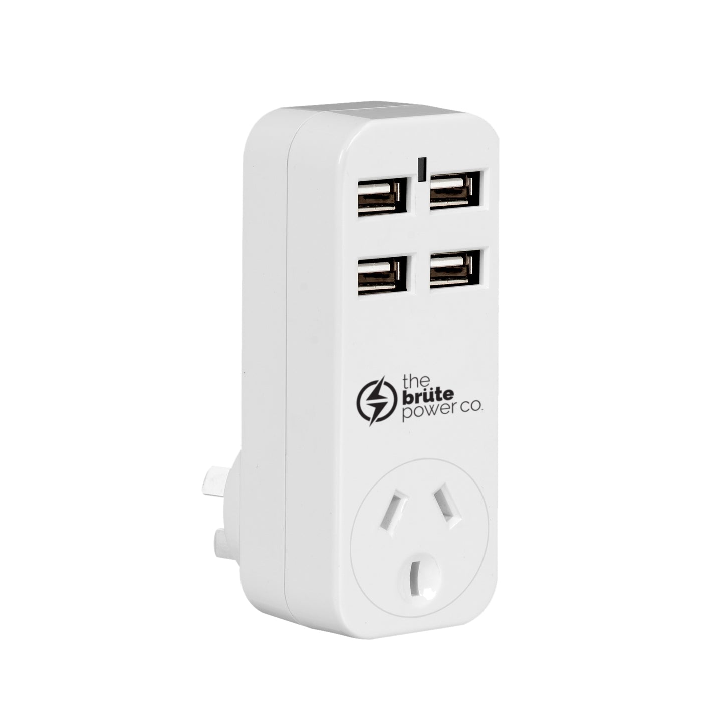 ADAPTOR THE BRUTE POWER CO. ONE SOCKET+4 USB PORTS+SURGE PROTECTION WHT   G58208