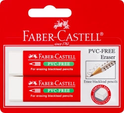 ERASER FABER-CASTELL LARGE PVC-FREE WHITE PK2   G58614