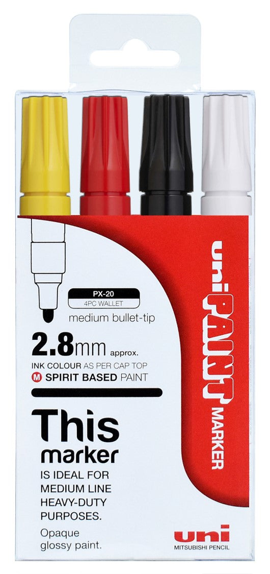 MARKER PAINT UNI PX20 ASST PK4   G59061