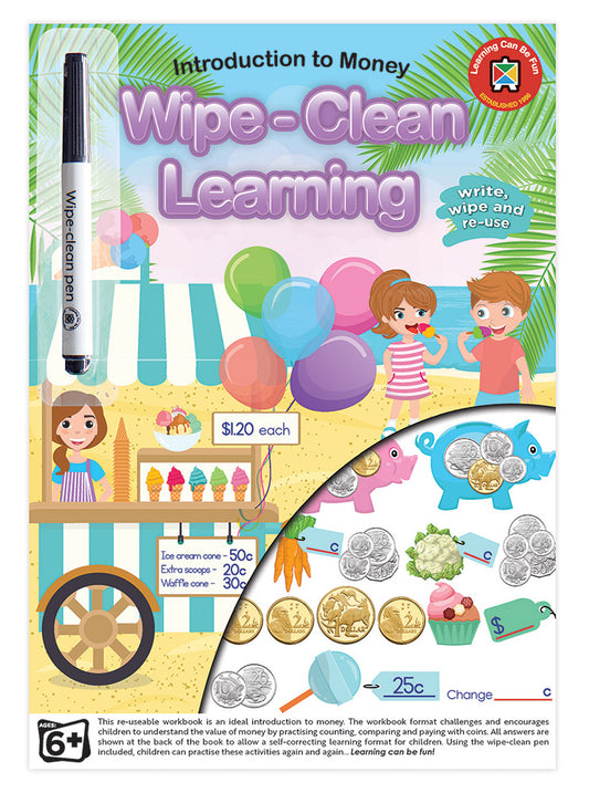 BOOK LCBF WIPE-CLEAN LEARNING MONEY SKILLS   G59326