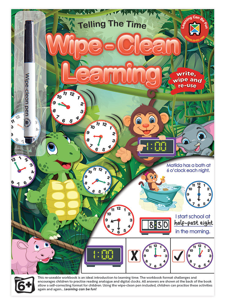 BOOK LCBF WIPE-CLEAN LEARNING TELLING THE TIME   G59327