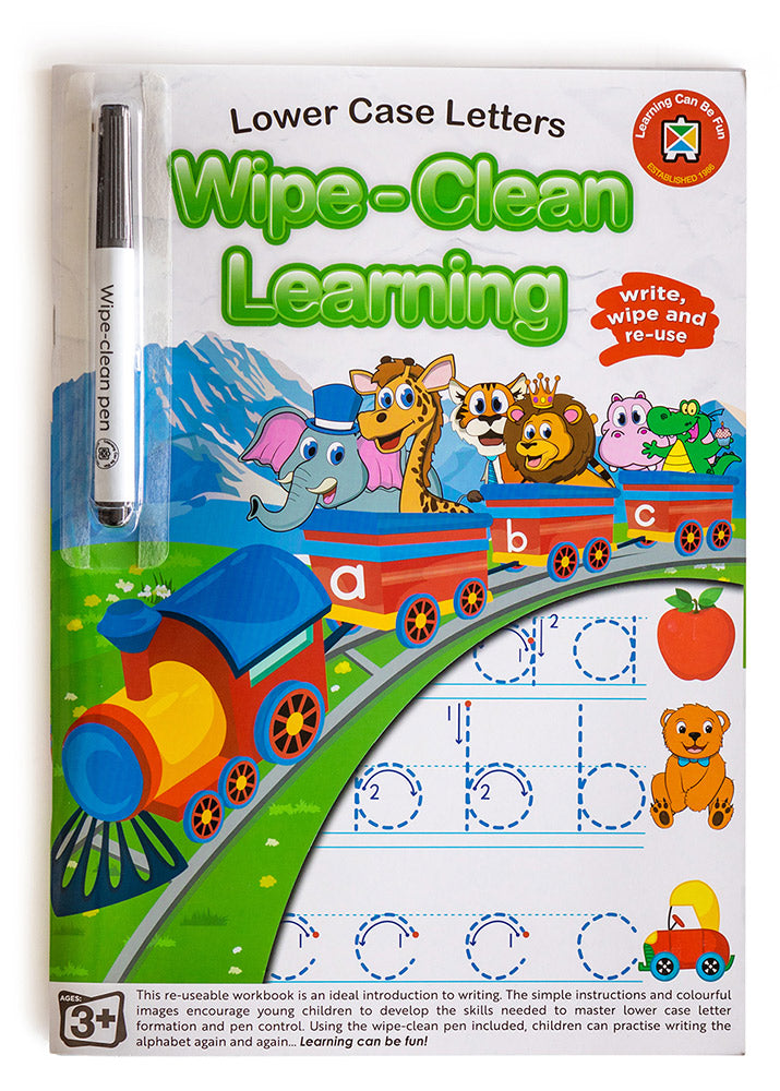 BOOK LCBF WIPE CLEAN LEARNING LOWER CASE LETTERS   G59378