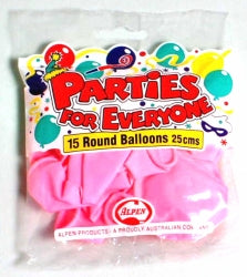 BALLOONS ALPEN 25CM FUCHSIA 15'S   G60126