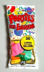 BALLOONS ALPEN 25CM ASST 30'S   G60209
