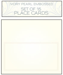 PLACE CARD SET IVORY PEARL EMBOSSED   G60316