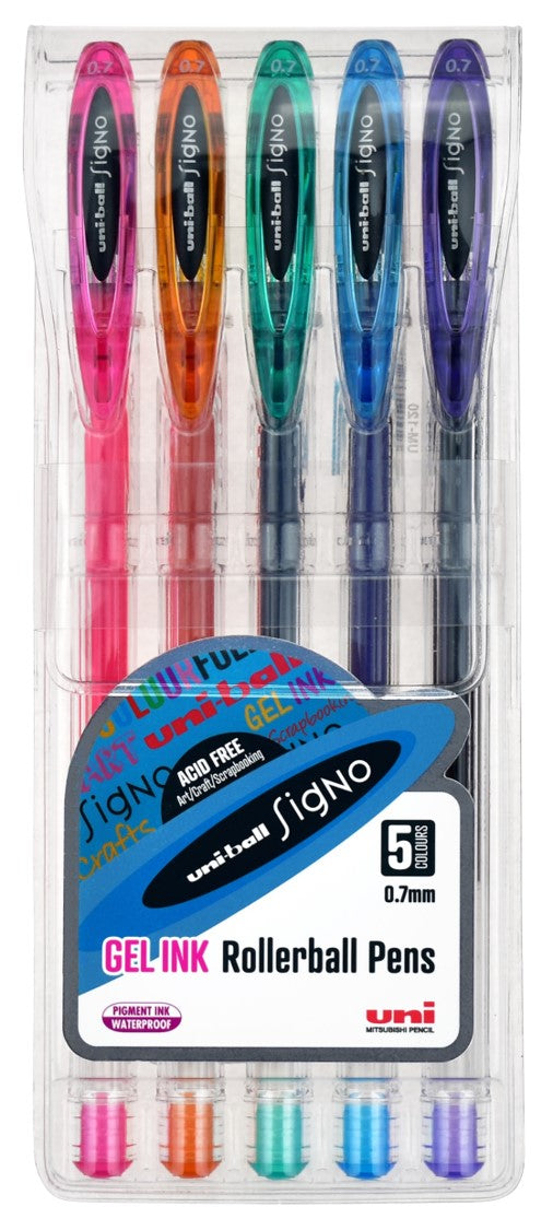 PEN UNI RB SIGNO UM120 GEL F ASST COL WLT5   G61504