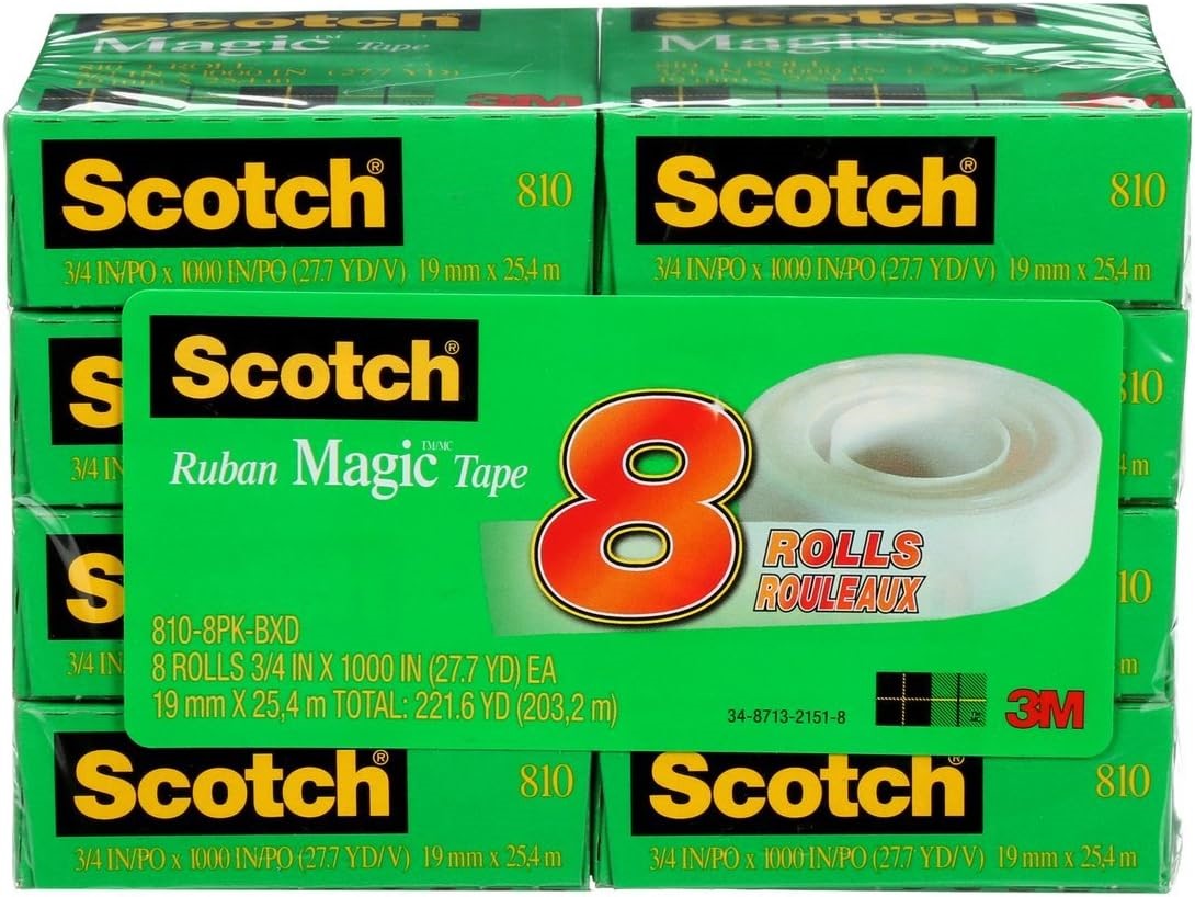 TAPE MAGIC SCOTCH 810 19MMX25M REFILL PK8   G61672