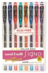 PEN UNI RB SIGNO UM120 GEL F ASST COL WLT8   G62317