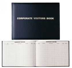 VISITORS BOOK DEBDEN 300X200 CORPORATE 192P BLACK   G63888