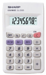 CALCULATOR SHARP EL233SB 8 DGT BATT WHITE   G65231