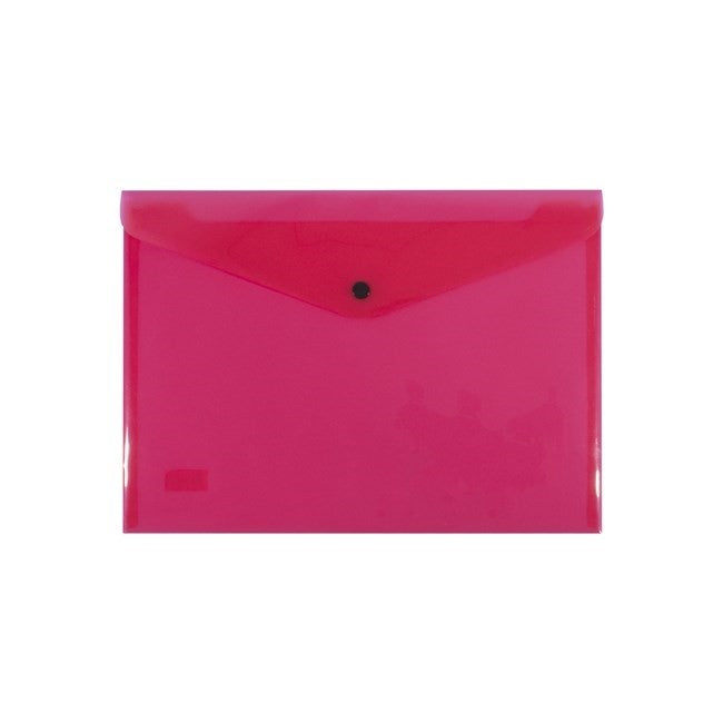 DOCUMENT FOLDER BANTEX A4 BUTTON RED   G65291