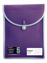 ATTACHE CASE PROTEXT FILE WITH ELASTIC CLOSURE PURPLE   G65380