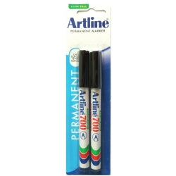 MARKER ARTLINE 700 0.7MM PERMANENT BULLET NIB BLACK PK2   G65485