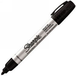 MARKER SHARPIE PRO METAL PERMANENT BULLET TIP BLACK PK4   G65487