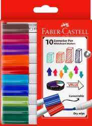 MARKER WHITEBOARD FABER-CASTELL CONNECTOR ASST WLT10   G65489