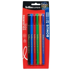 PEN ARTLINE SUPREME 0.6MM FINELINE ASST PK6   G65542